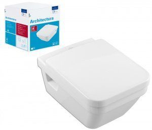 УНИТАЗ ПОДВЕСНОЙ VILLEROY&BOCH OMNIA ARCHITECTURA С КРЫШКОЙ SOFT CLOSE 5685H101 178359 фото