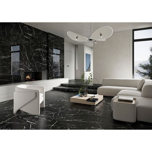 Плитка Cerrad Gres Marmo Morocco Black Rect 797X1597 209689 фото