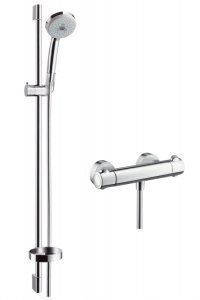 HANSGROHE CROMA ДУШОВИЙ НАБІР 100 MULTI (З ТЕРМОСТАТОМ, ШТАНГА 0,90М), БІЛИЙ ХРОМ 27085000 135593 фото