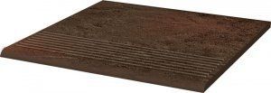 Клинкер Paradyz Semir Brown 30 X 30 Stopnica Ryflowana Prosta Strukturalna 174449 фото