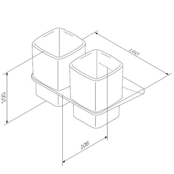 СТЕКЛЯННЫЙ СТАКАН С НАСТЕННЫМ ДЕРЖАТЕЛЕМ, ДВОЙНОЙ AM.PM INSPIRE 2.0 A50A343400 200705 фото